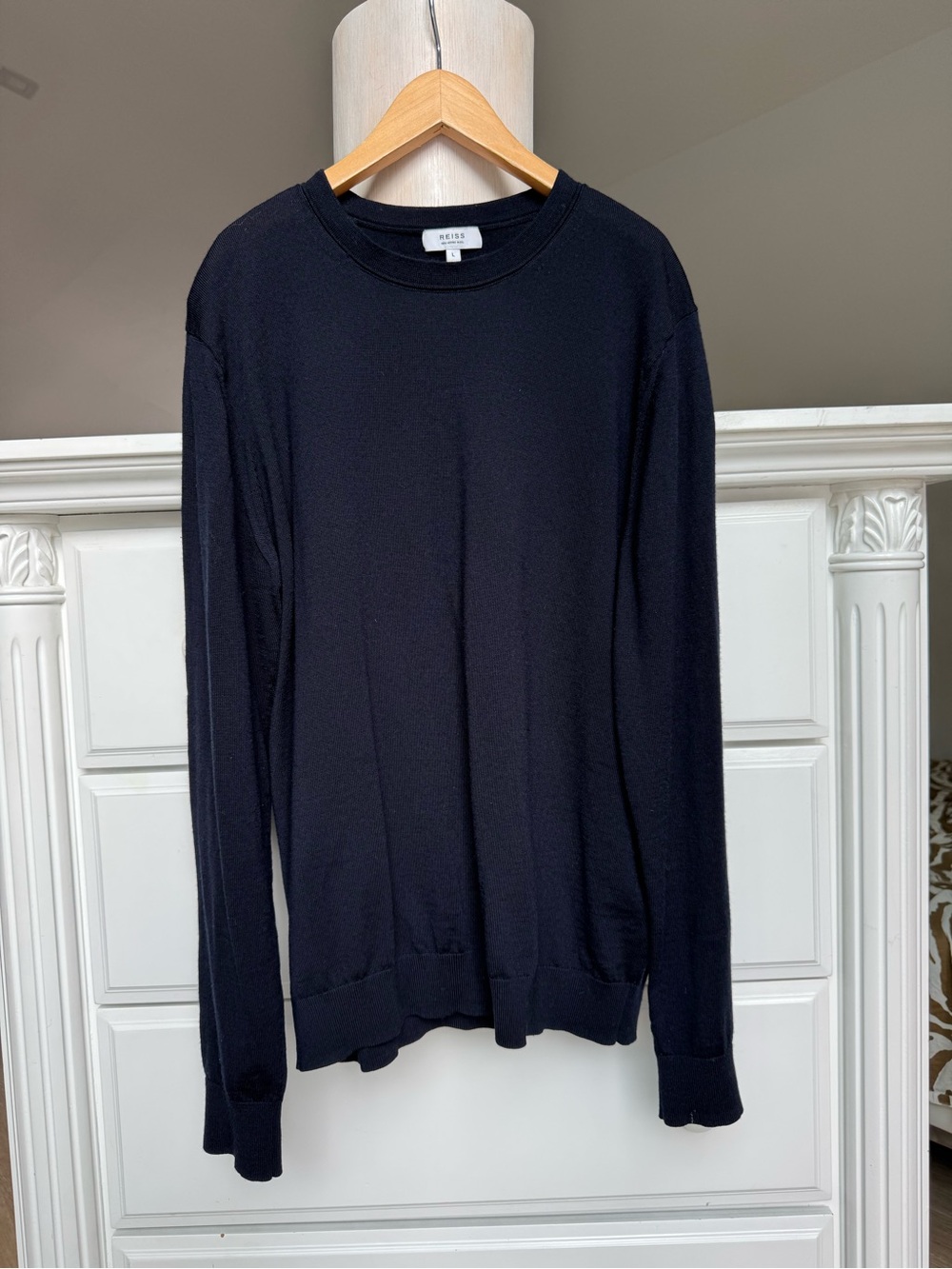 REISS 100% MERINO WOOL CREWNECK SWEATER SIZE L